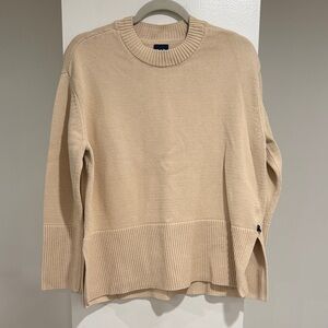 GAP Cream Ribbed Hem cotton Sweater – Women’s Size Large – Soft Neutral Pullover